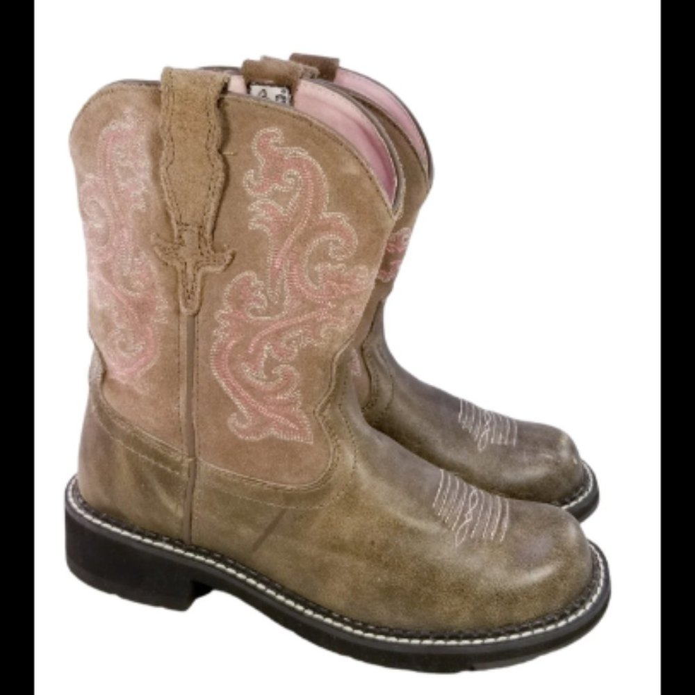 ARIAT FAT BABY 10004730 BROWN LEATHER COWBOY WESTERN BOOTS WOMEN SIZE 8 B